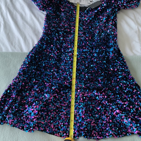 Zara Blue and Purple Sequined Mini Dress - Picture 13 of 14
